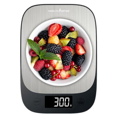 HealthSense Weight Machine for Kitchen, Kitchen Food Weighing Scale for Health Fitness, Home Baking & Cooking with SS Platform, Touch Button, Tare Function & 1 Year Warranty| Chef-Mate KS70