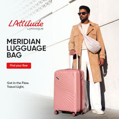 LAttitude By Provogue Meridian Set of 2 Trolley Bags Cabin + Medium Polypropylene Hard Suitcase, 8 Spinner Wheels, 2-Pocket Convipack, Recessed Number Lock for Men & Women Ghost Grey/Limestone Grey