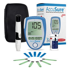 AccuSure Blue Blood Glucose Meter Contains Free 25 Strips