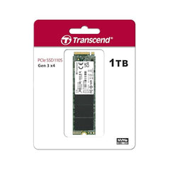 Transcend 128GB SSD NVMe PCIe Gen3 x4 110S, Solid State Drive, M.2 2280, Sequential Read/Write up to 1,500/550 MB/s - TS128GMTE110S