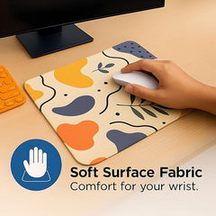 omne TECH Mousepad for Desk | Smooth Waterproof Surface, Anti-Slip Rubber Base, Durable & Comfortable Mouse Pad for Office, Laptop & Computer (Abstract Leaf Patten)