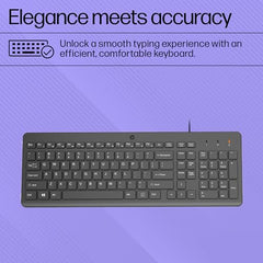 HP K100 Wired Keyboard, Quick, Comfy and Accurate, USB Plug & Play Setup,LED Indicators(7J4G1AA)