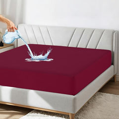 GADDA CO 100% Waterproof Premium Cotton Feel Mattress Protector King Size 78x72 Inch|Ultra Soft Breathable & Fitted Bed Protector Terry Cover Double Bed (6.5x6 feet, Fits 10 Inches, Grey)