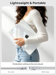 EooCoo Case for MacBook Air 15 inch M5 M4 M3 M2 2026-2023, Sparkly Clear