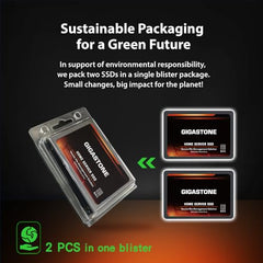 Gigastone 【NAS Certified】 Home Server SSD 1TB (2-Pack) Up to 550MB/s TLC Flash with SLC Caching 24/7 Reliable for Gaming/PC/NAS SSD 3-Year Warranty 2.5" SATA Internal Solid State Drives RAID Disk