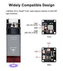 LASER TREE Laser Engraving Module, 5000mW Output Optical Power 450nm Laser Head for CNC Laser Engraver/Laser Cutter Machine, DIY Laser Engraving Tool Suitable for Wood Metal Acrylic Paper Etc