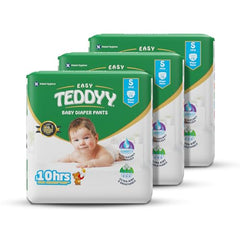 TEDDYY Easy Baby M Size Diaper Tape Style |126 Count (Medium) | 6-11 kgs (Pack of 2) | Quick Absorbency | Extra Super Soft | Anti - Bacterial | Wetness Indicator with Adjustable Grip Tapes