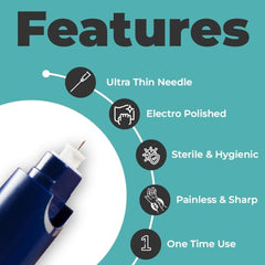 Healthshine Blood Lancet 25 Pieces | Flat Lancet Needle for Glucometer | Sterile, Single-Use Blood Sugar Testing Lancets