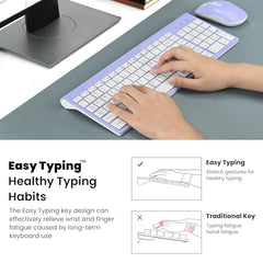cimetech Keyboard Mouse Combo, 2.4G Ultra-Thin Sleek Design, USB Compact Full Size Wireless Keyboard and Mouse for Windows, Computer, Desktop, PC, Notebook - Grey
