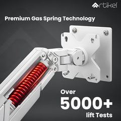 ARTIKEL Armour Monitor Stand for Desk Mount Adjustable Gas Spring Assisted vesa Monitor arm for Table with Full Motion arm with C Clamp Grommet Mounting Base Computer Monitor Stand Upto 40 inches