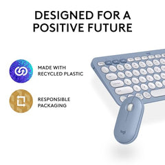 Logitech Pebble 2 Combo, Wireless Keyboard and Mouse, Quiet and Portable, Customisable, Logi Bolt, Bluetooth, Easy-Switch for Windows, macOS, iPadOS, Chrome -