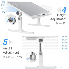 ARUP Multi-Purpose Laptop/Bed Table with Foldable Legs, Adjustable Height Engineered Wood Lap Table -Grey, 60cm,45cm, 28 Cm