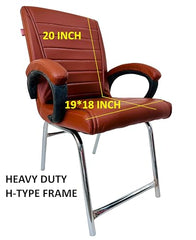 RATISON Special Director Principal Manager Office Visitor with arm Rest with Double Pipe Frame and Cushioned seat Back (2, Black, Double Pipe Frame)