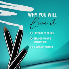 Lakme 9-5 Eyeconic Kajal, Classic Brown, Smudgeproof and Waterproof that lasts upto 24H, for 2x dark pigment, 0.35g