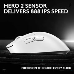 Logitech G PRO X Superlight 2 DEX Lightspeed Wireless Gaming Mouse, 60g Pro-Grade Lightweight Mouse with 5 Programmable Buttons, 44k DPI Sensor, USB-C Charging, for PC/Mac - White