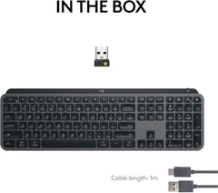 Logitech MX Keys S Wireless Keyboard, Low Profile, Fluid Precise Quiet Typing, Programmable Keys, Backlighting, Bluetooth, USB C Rechargeable, for Windows PC, Linux, Chrome, Mac - Graphite