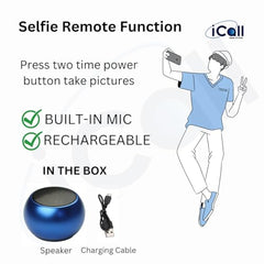 iCallMart Portable Bluetooth M3_161 Mini Speaker Dynamic Metal Sound with High Bass with Alexa & Siri Assistant Smart Speaker (Multicolor)