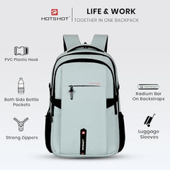 HOT SHOT QUANTUM_1355| 35 L unisex laptop backpack |15.6 inch|Detachable Key Ring,|Trolley sleeve|laptop bag for men|office & college|bag for men & women