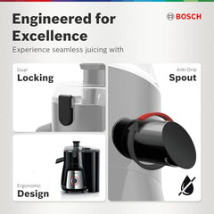 Bosch Plastic True Mixx Juicer Mixer Grinder, 1000W Standalone,Black MJ8720A1KI