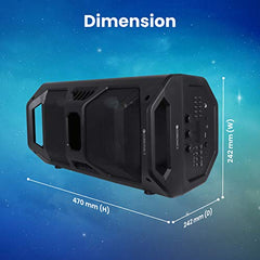 ZEBRONICS Space Deck Pro 55W Bluetooth Supporting Portable Speaker with USB,mSD Card,AUX,Built -in,LED Lights, TWS Function, Wireless Mic and Remote Control (Black)