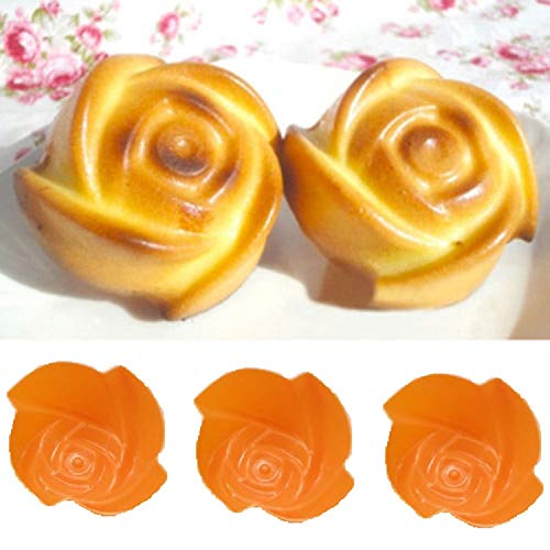 SYGA Set of 6 Rose Shape Silicone Muffin Cups Handmade Soap Molds Biscuit Chocolate Ice Mould(Random Color)