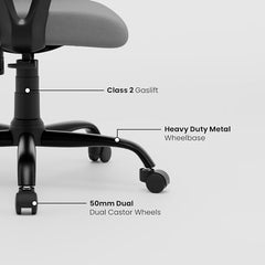 Green Soul Seoul X Office Chair, Mid Back Fabric Ergonomic Home Office Desk Chair with Comfortable & Spacious Seat, Rocking-tilt Mechanism & Heavy Duty Metal Base (Black)