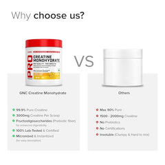 GNC Creatine Monohydrate PRO Performance Powder | 3g, Micronized | 100g | UK's Informed Choice Certified, Unflavoured