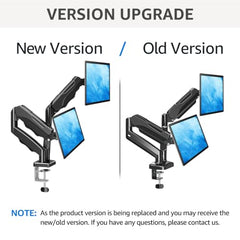 MOUNTUP Dual Monitor Stand for Desk, Monitor Arms for 2 Monitors 13-32 Inch | Holds 4.4-19.8lbs per Arm, VESA 75x75/100x100, Full Motion Monitor Mount for Home Office, C-Clamp & Grommet Base, Black