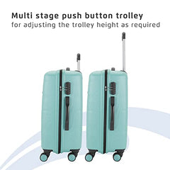 Safari 3Pc Polycarbonate Persia Set-55+65+77 Cms Small, Medium & Large Size (Cabin & Check-in) 8 Wheels Luggage/Speed_Wheel Suitcase/Trolleys (Pearl Blue)