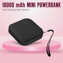 10000 mAh 15 W Compact Pocket Size Power Bank (Black, Lithium-ion) Black | Lithium-ion Battery, Fast Charging 15W, Portable Design, 10000 mAh Capacity, Pocket Size