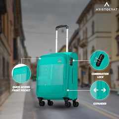 Aristocrat Duralite Set of 3 Soft Case (S+M+L) Trolley Bags, Red | 8-Wheels, Spacious, Zipper Expander, Front Pocket, Polyester Case, Combination Lock, Travel Luggage, 3-Year Global Warranty