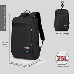 PAZZO Milestone Laptop bag for men | Office bag for men| Laptop Backpack for Men and Women with Anti-Theft Design, USB Port and 1 Year Warranty | Fits up to 15.6 inch Laptop, Macbook ~ Blue