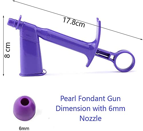 Syga Plastic/Silicone Pearl Applicator Fondant Cake Gun Bakery Cutter Decorating Tool Sugar Craft, 6mm Large Size DIY for Cake Cupcake, Cookies, Desserts, Bread- Purple