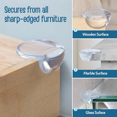 Luvlap Furniture Corner Guard for Baby Safety, 10 Pcs, 3M Adhesive, Baby Silicon Corner Protector, Baby Proofing Edge Guards for Furniture, Non Toxic, BPA Free, Transparent, Round