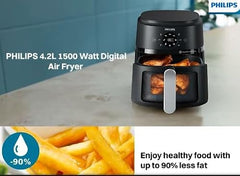 PHILIPS NA221/00 4.2L 1500 Watt Digital Air Fryer with Rapid Air Technology (Black) -NA221/00