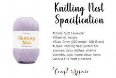 Craft Affair | Knitting Nest Acrylic Yarn (200 Meter, 100 Grams, 2mm) / Woolen Yarn/Acrylic Yarn for Knitting and Crocheting-Olive