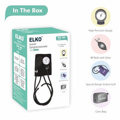 ELKO Dial Type Aneroid Sphygmomanometer/Blood Pressure Apparatus | Comfortable Cotton Cuff | Carry Case Included (Deluxe)