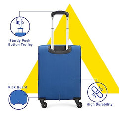 Aristocrat Duralite Set of 3 Soft Case (S+M+L) Trolley Bags, Red | 8-Wheels, Spacious, Zipper Expander, Front Pocket, Polyester Case, Combination Lock, Travel Luggage, 3-Year Global Warranty