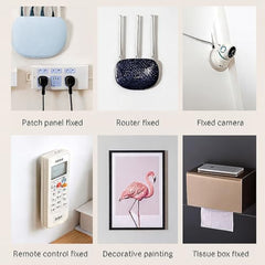 SIGNAMIO 6 Hook Shelf Adhesive Strip Wall Hanging Sticky Hook Black