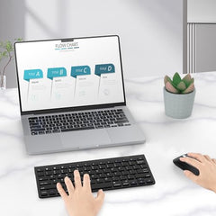 cimetech Mini Wireless Keyboard and Mouse, 2.4G Portable Slim Keyboard and Mouse Set with 12 Multimedia Shortcuts for Computer, PC, Laptop, Tablet, Desktop, Android SmartTV (Grey)