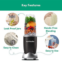 Nutribullet Pro 900W Slate, 12 Pcs Set, USA #1 Mixer/Grinder/Smoothie Maker, "The Original Nutribullet", Best Blender, Food Processor, 3 Unbreakable Jars, 2 Blade Sets(Wet & Dry), 900W, 2 Yrs Warranty