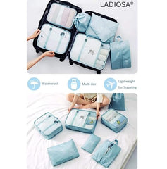 Ladiosa® Nylon Travel Organizer, Packing Cubes for Travel, Travel Essentials, Packing Cubes, Packing Bags for Clothes, Travel Organizer for Women, Packing Bags, 2.8x19.2 cm, Blue