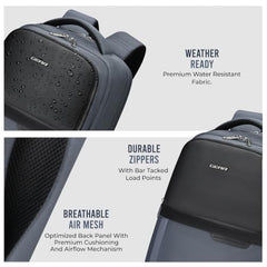 Gear Alpha 18.5”/28L Large Water Resistant Laptop Backpack | Travel Backpack | Casual Backpack for men/women (Black-Black)