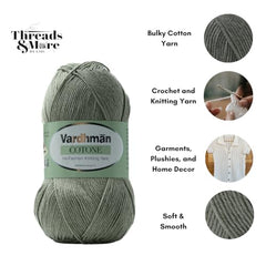 Vardhman Threads Cotone DK Weight Yarn - 51% Cotton 49% Acrylic Blend - 100g Ball 250m Length - Perfect for Knitting Crochet Amigurumi (Turquoise Blue)