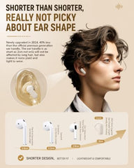 TWS G12 Bluetooth 5.4 Wireless Earbuds with ENC Noise Cancellation, Deep Bass Stereo Sound, HD Calling Mic, Touch Control, 50H Playtime, USB-C Fast Charging Case, Low Latency TWS Earphones