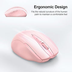 TECKNET Wireless Mouse, BT 5.0/2.4G, Rechargeable 6-DPI Silent, Grey