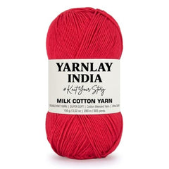 Yarnlay 3 Ply Soft Milk Cotton Yarn for Crochet Knitting, Amigurumi, Punch Needle .DIY Crafts, Summer Wear,Flowers Toys & Cushion Covers 100g (250m) (Shade 34: Grey)