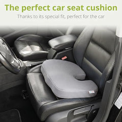 Grin Health Orthopedic Coccyx Seat Cushion | Memory Foam Ergonomic Seat for Tailbone Coccyx Support, Hip, Tailbone, Sciatica & Backpain Relief for Office Chair, Car Seat, Upto 100kg (Black)