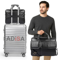 ADISA Laptop Bag for Men - Faux Leather Office Messenger Briefcase with Laptop Compartment for Work, Business, Corporate & Professional Use (LB6055)