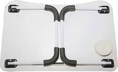 YAJNAS Adjustable Lap Desk with Aluminum Frame, Powder Coated Finish, White, for Study, Work, or Presentations